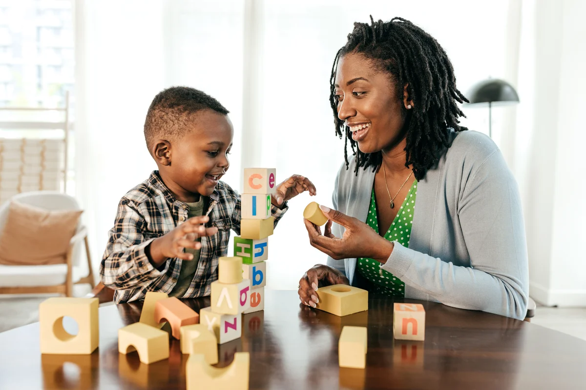 playing with blocks