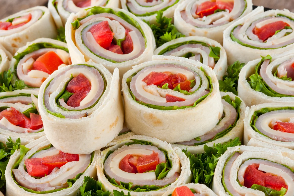 Ham, Cheese, Lettuce and Tomato Wraps
