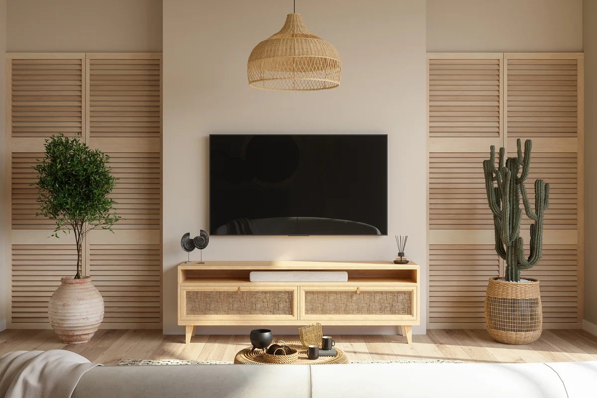 Living Room Interior With Smart Tv