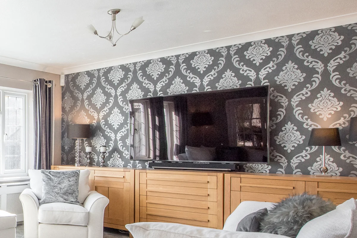 A general interior view of a living room lounge within a home