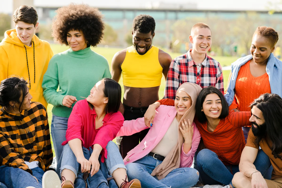 group of friends at the park