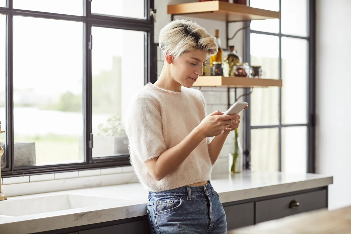 woman on a smartphone