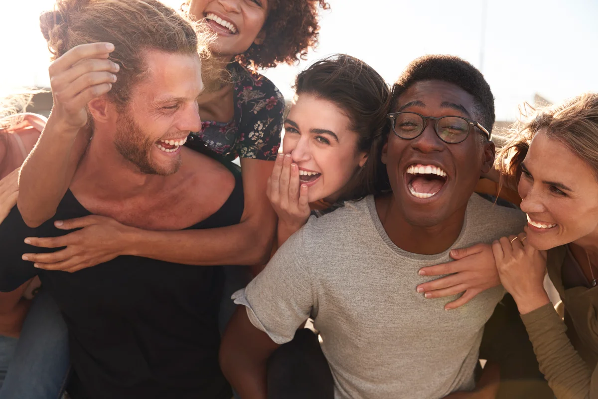 group of friends laughing