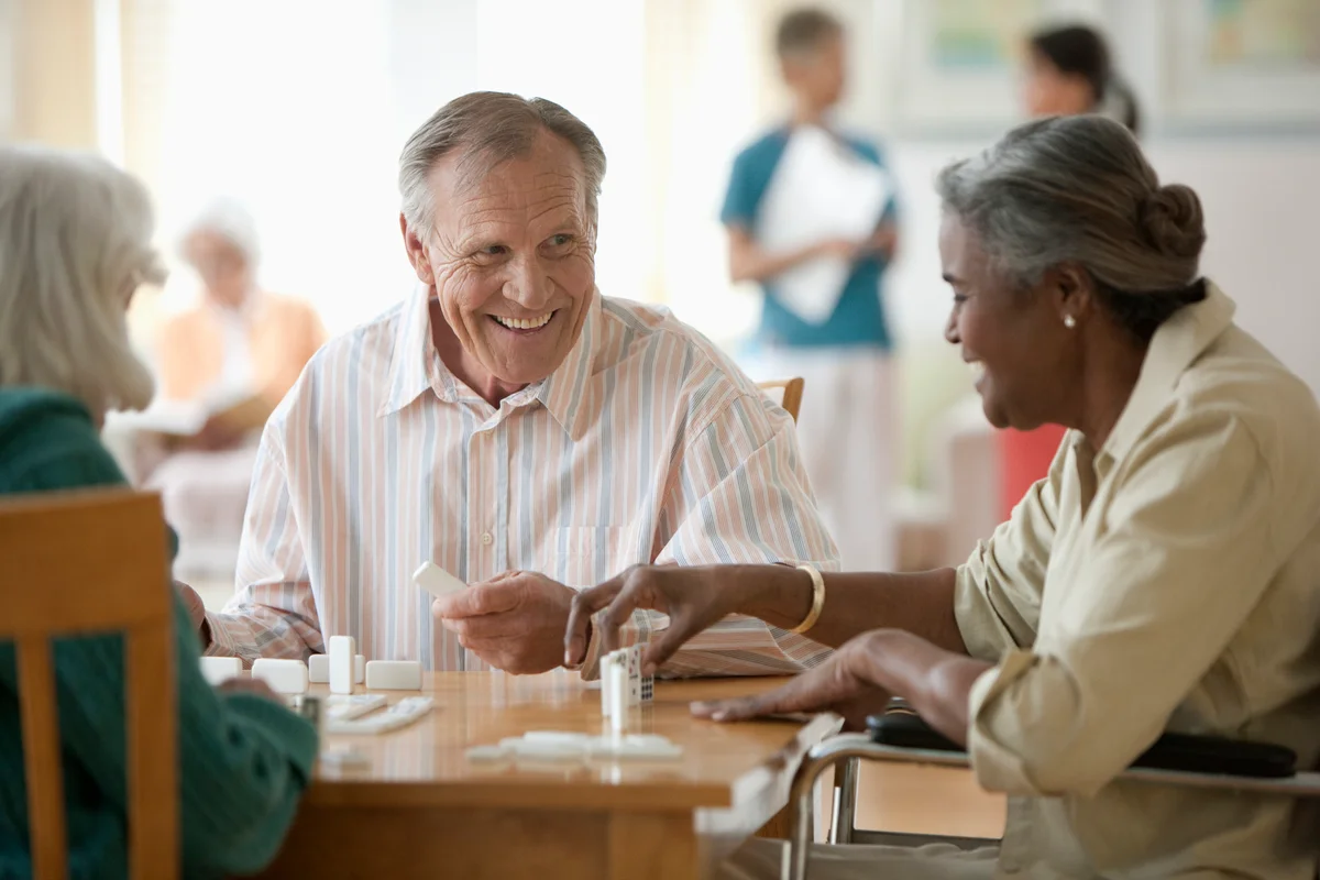 seniors playing dominoes