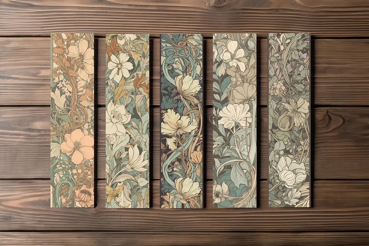 Vintage Floral Pattern Bookmark