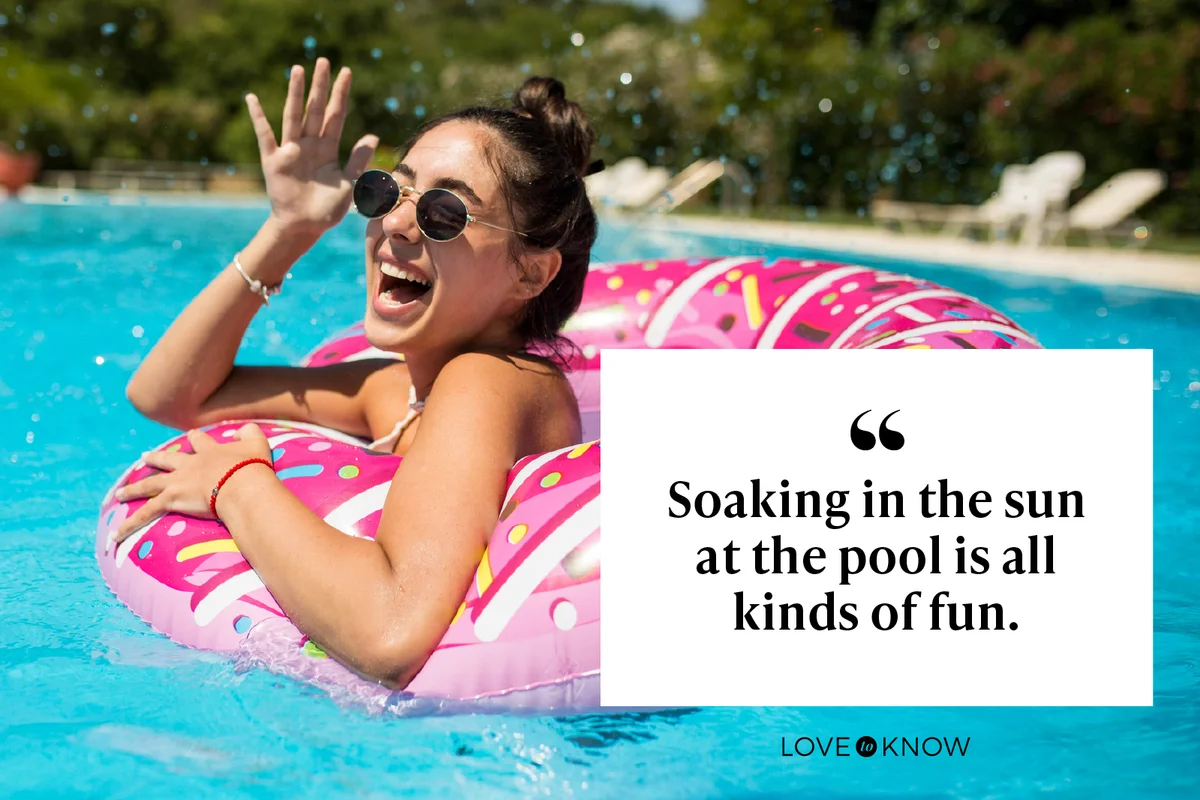Young woman having fun at the pool