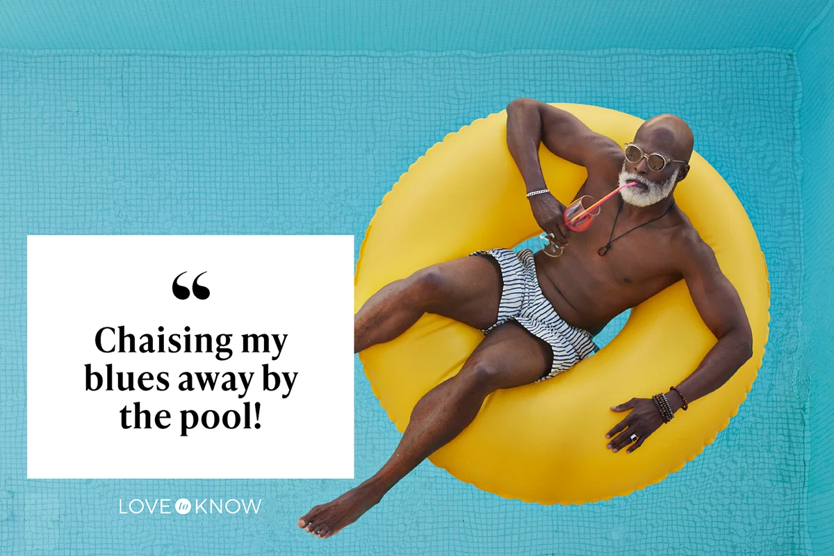 Man relaxing in the pool on yellow inflatable ring