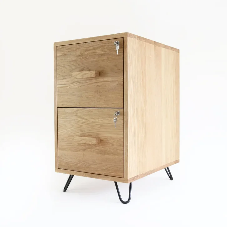 Wooden Filing Cabinet with 2 Lockable Drawers
