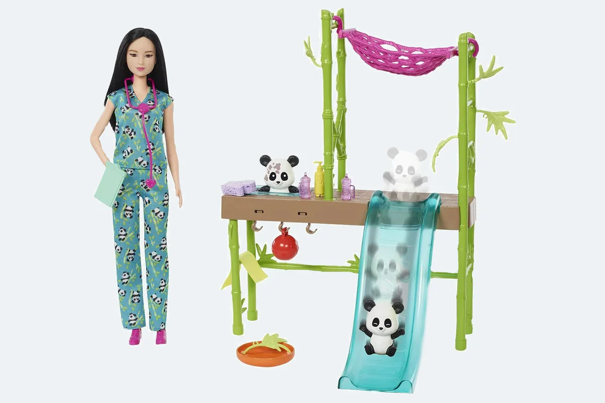 Barbie Panda Care and Rescue Playset with Doll