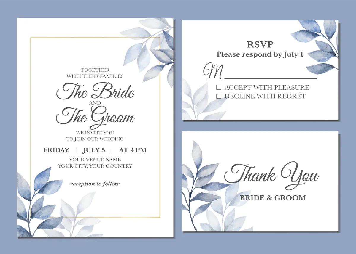 wedding invite and inerts
