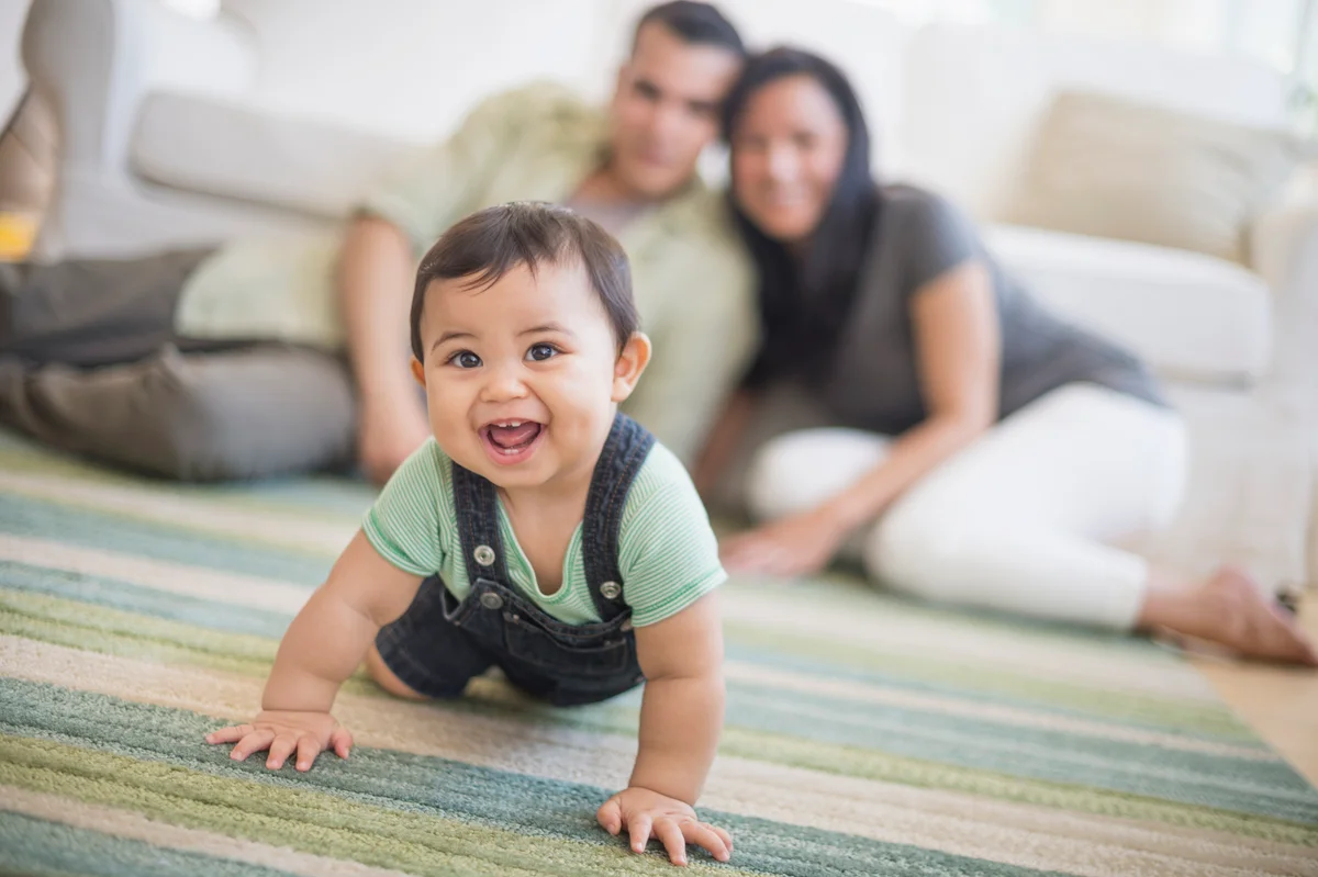 cute baby crawling