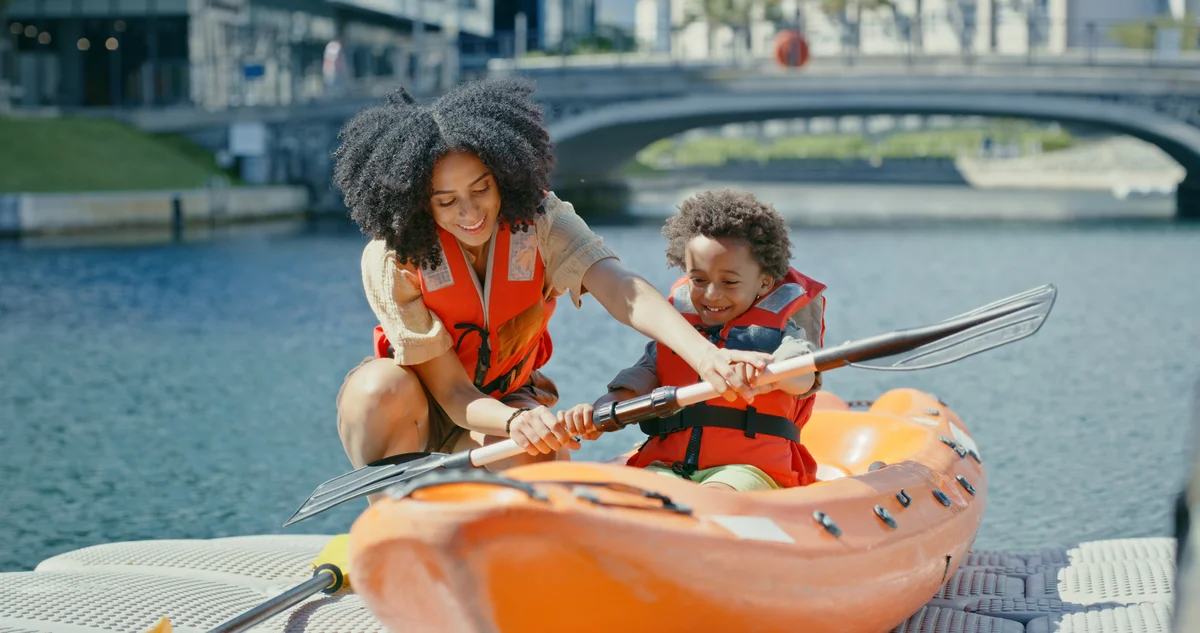 child kayak lesson