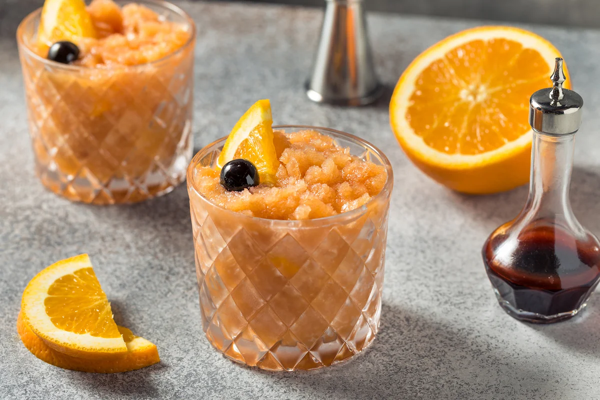 Boozy Frozen Old Fashioned Slushy