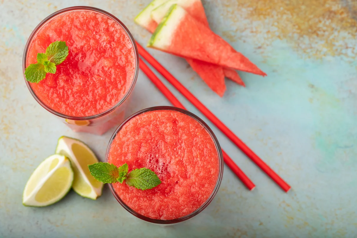Watermelon slushie with lime