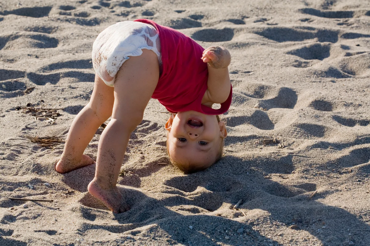 cute toddler at beach