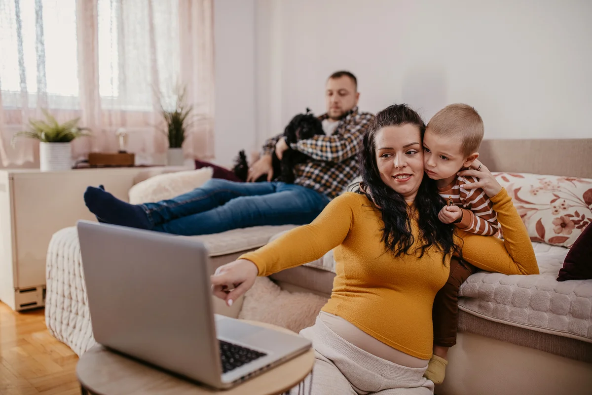 parents and kids watching shows