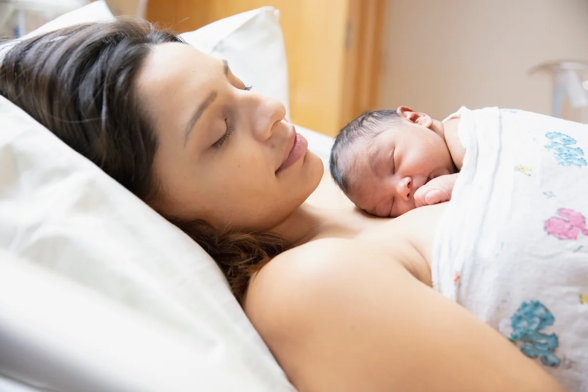 woman with newborn baby