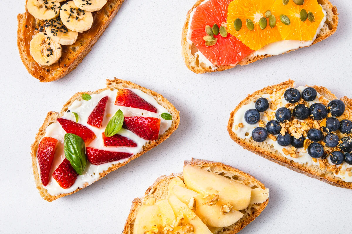 sweet toast topped with fruit
