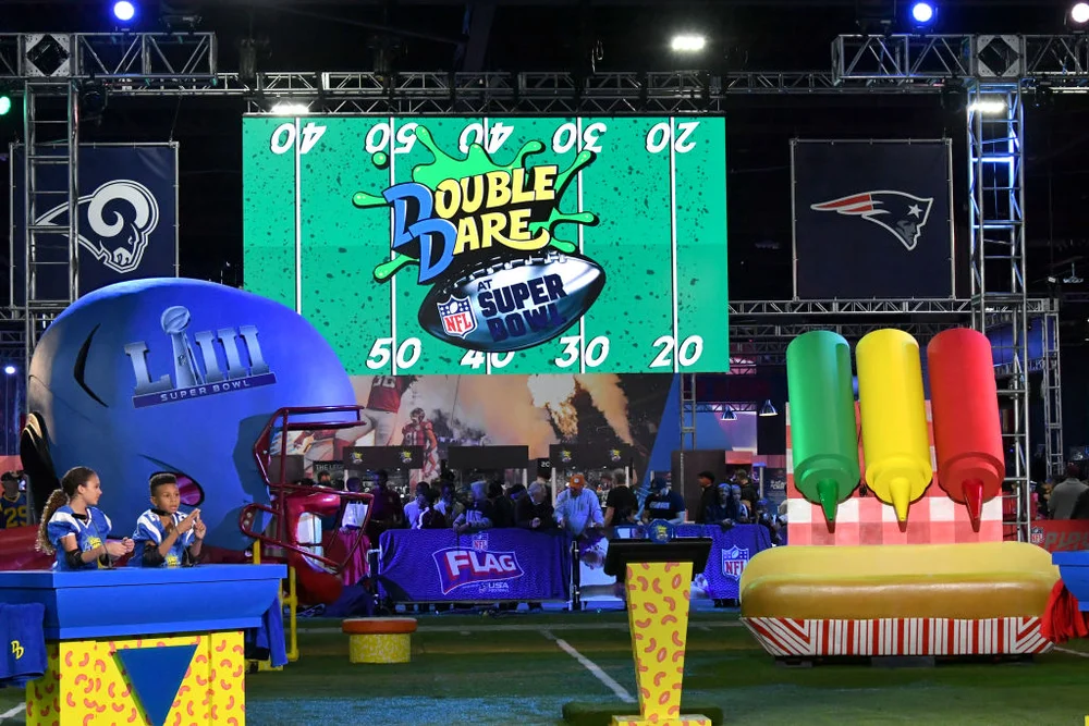 View of the field during Nickelodeon's Double Dare Takes The Gridiron At Super Bowl LIII at Georgia World Congress Center on January 31, 2019 in Atlanta, Georgia.