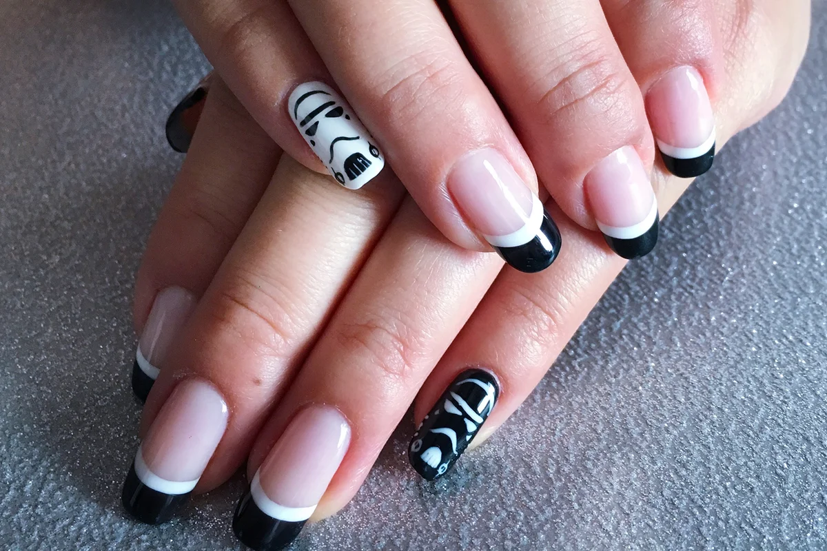 Storm trooper inspired nail art