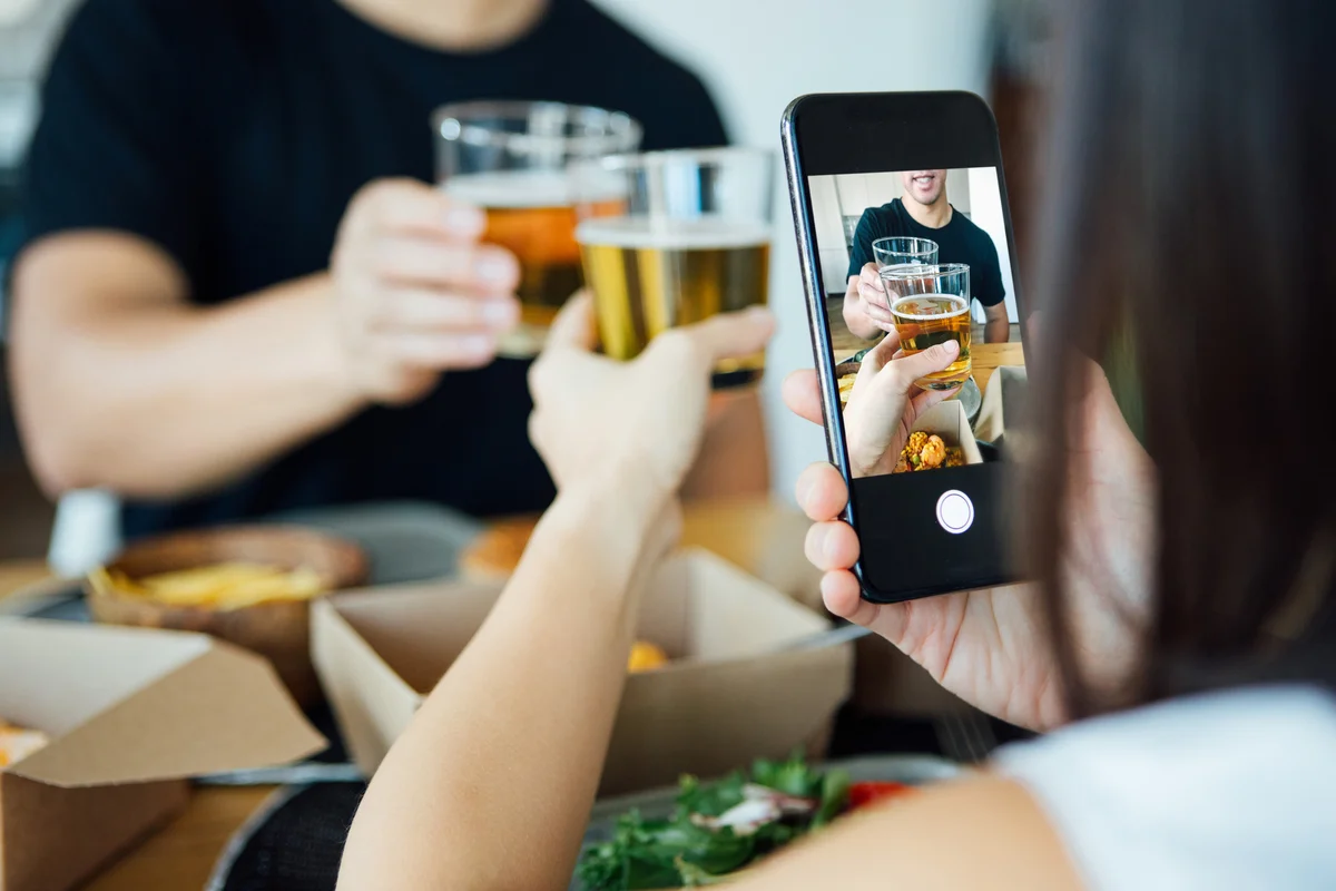 taking a photo of drinks