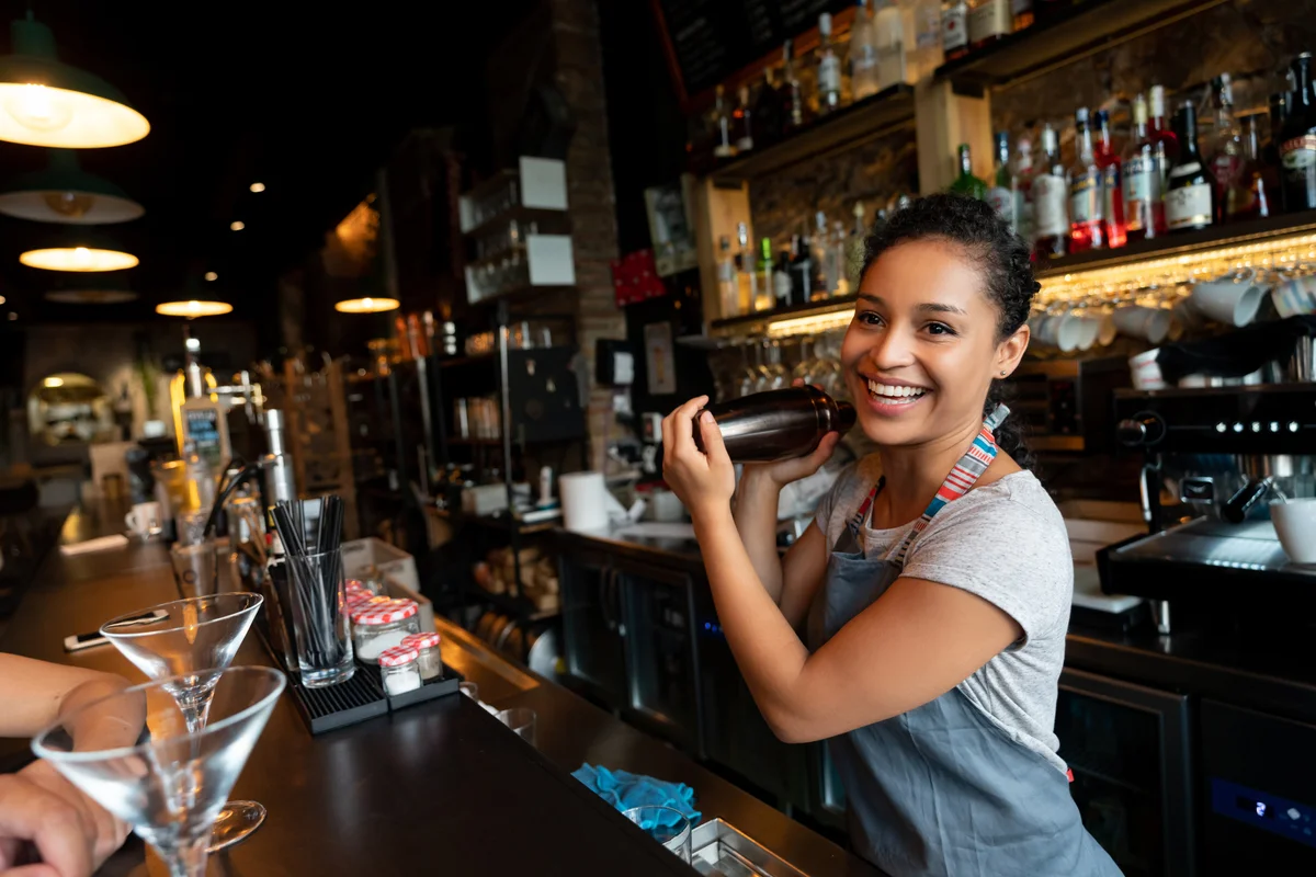smiling bartender