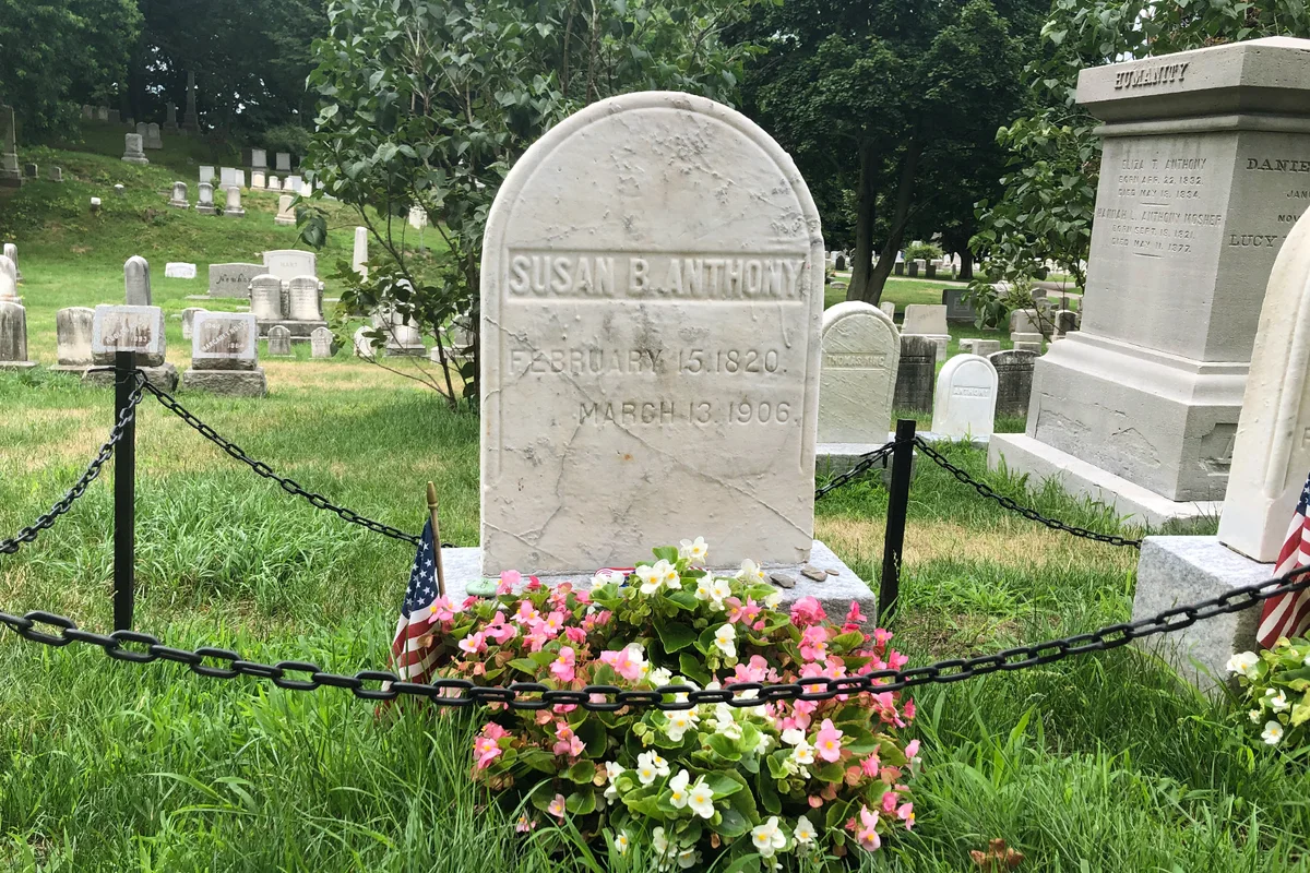 Susan B. Anthony grave at Mount Hope Cemetery