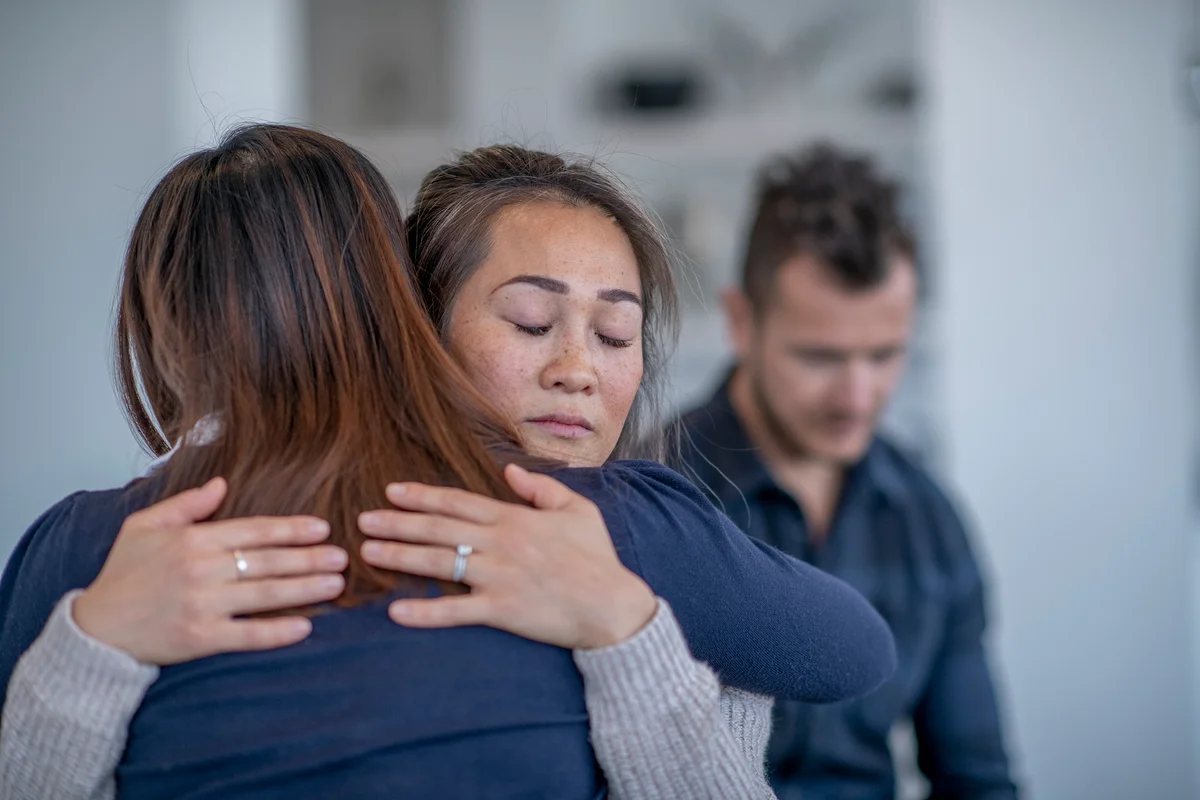two people hugging