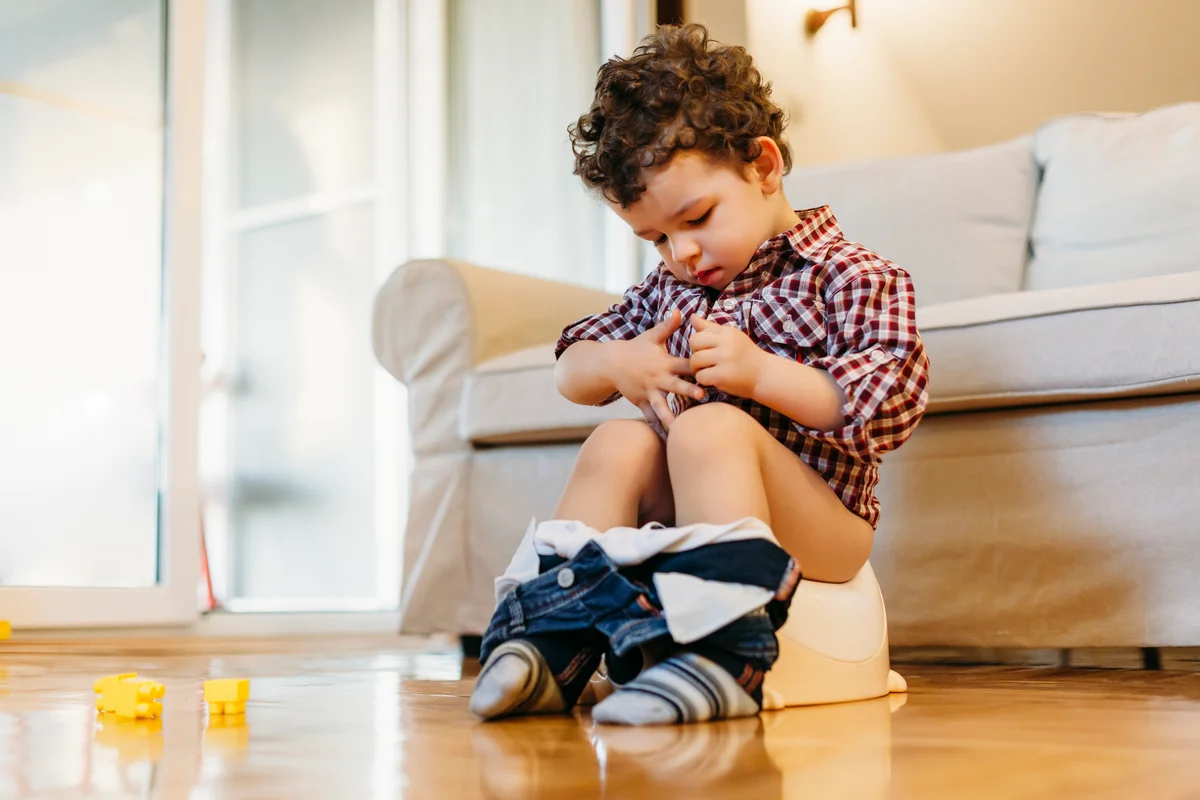 little boy on potty