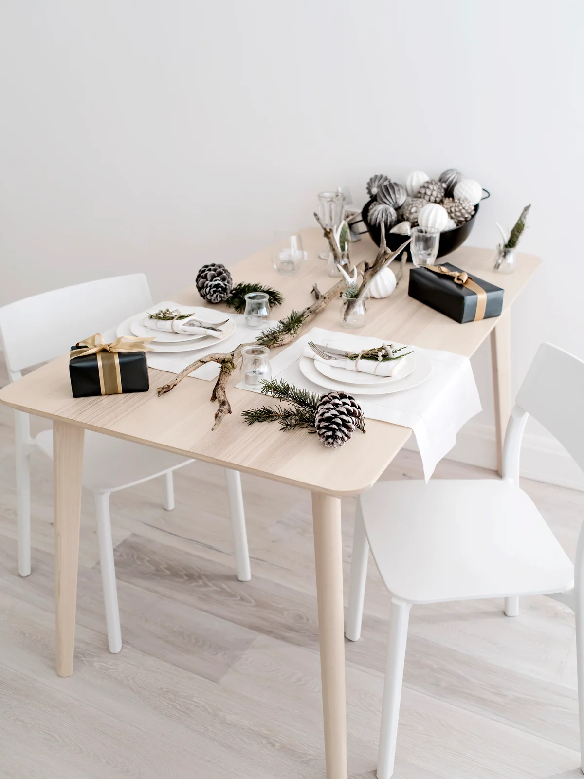Plastic white dining chairs