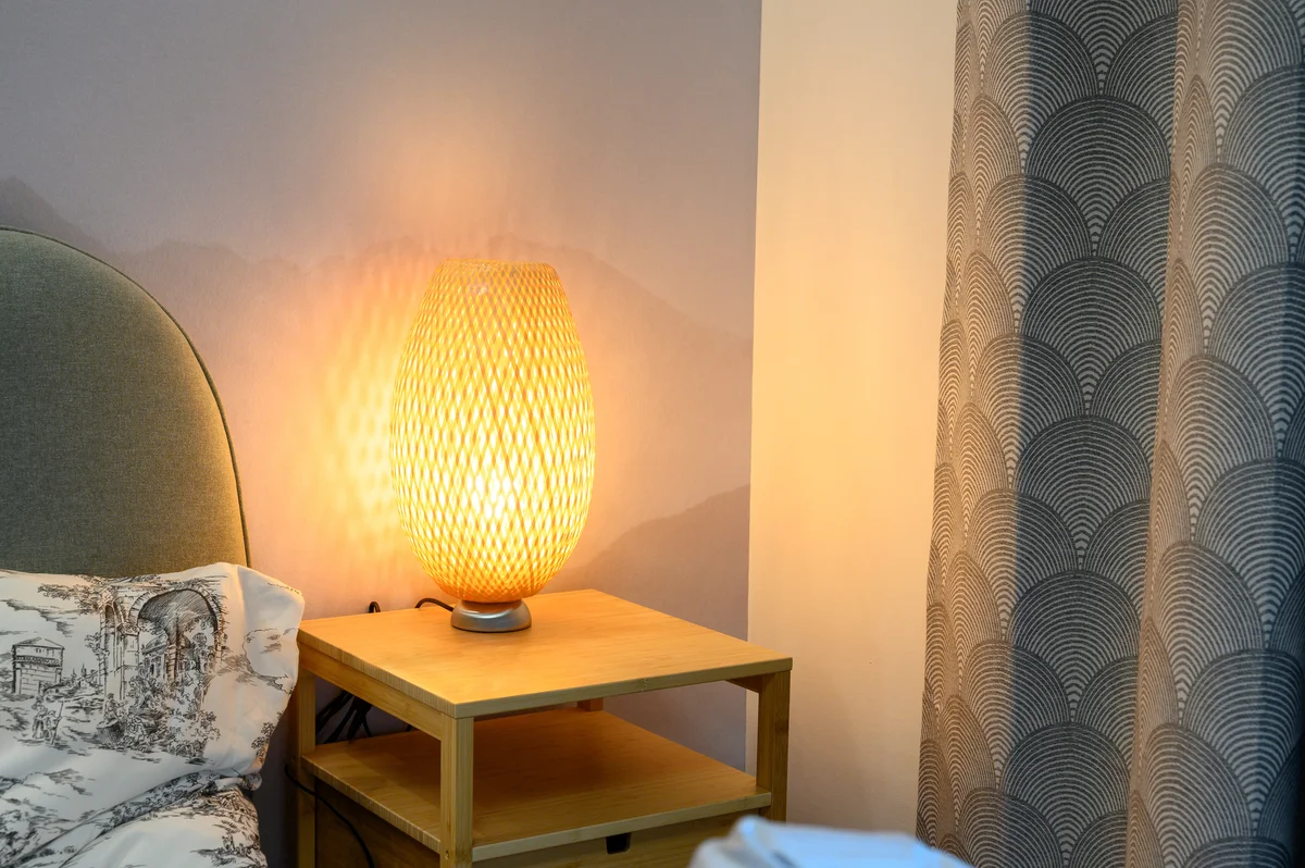 ikea bedside table with lamp