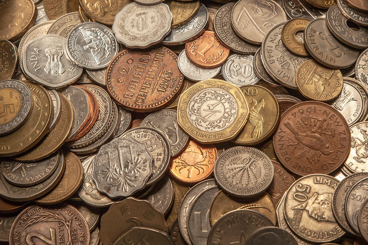 Coins collection, old and new coins all over the world