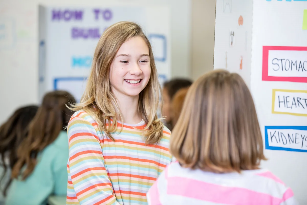 kids talking at school