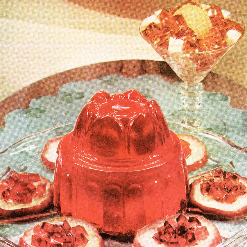 Gelatin Salad On Serving Plate