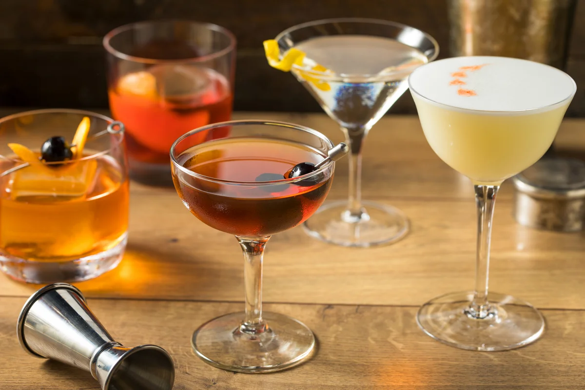 Classic Cocktail Assortment with Martini Old Fashioned and Negroni