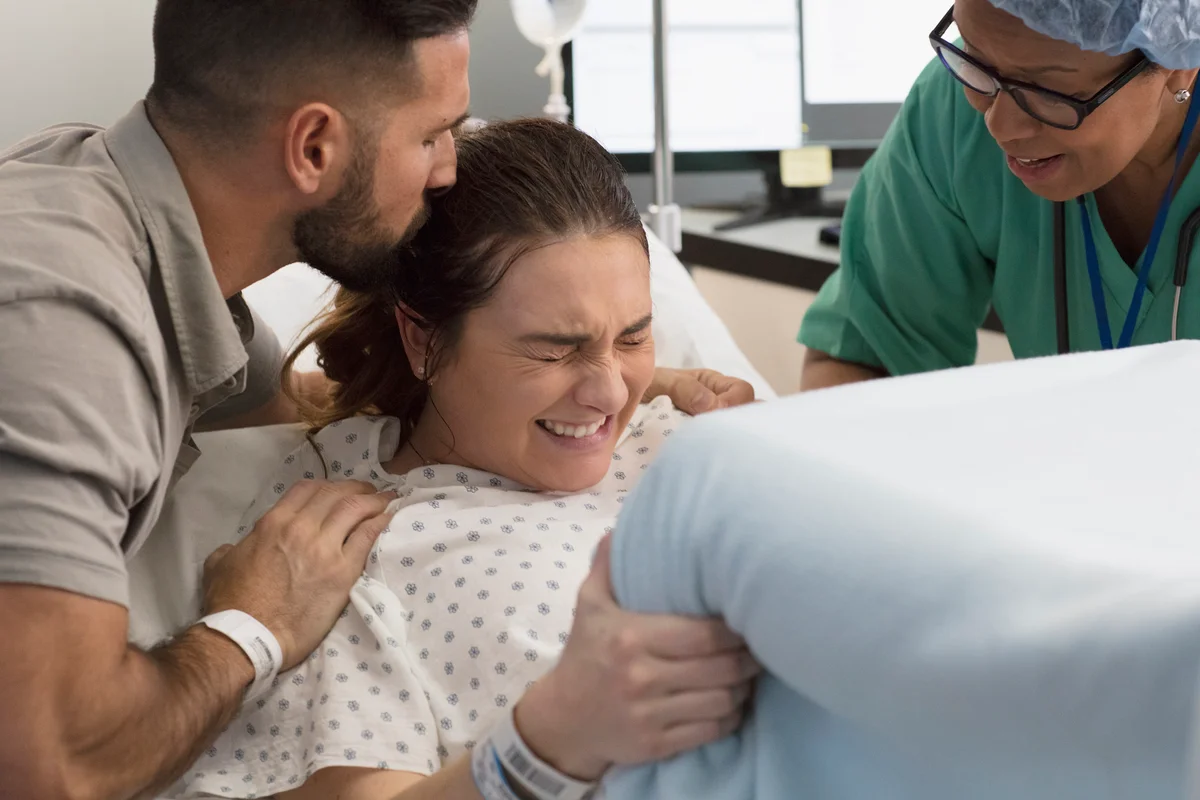 woman giving birth