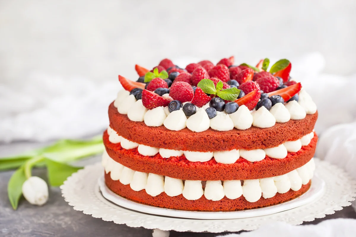 Delicious homemade red velvet cake