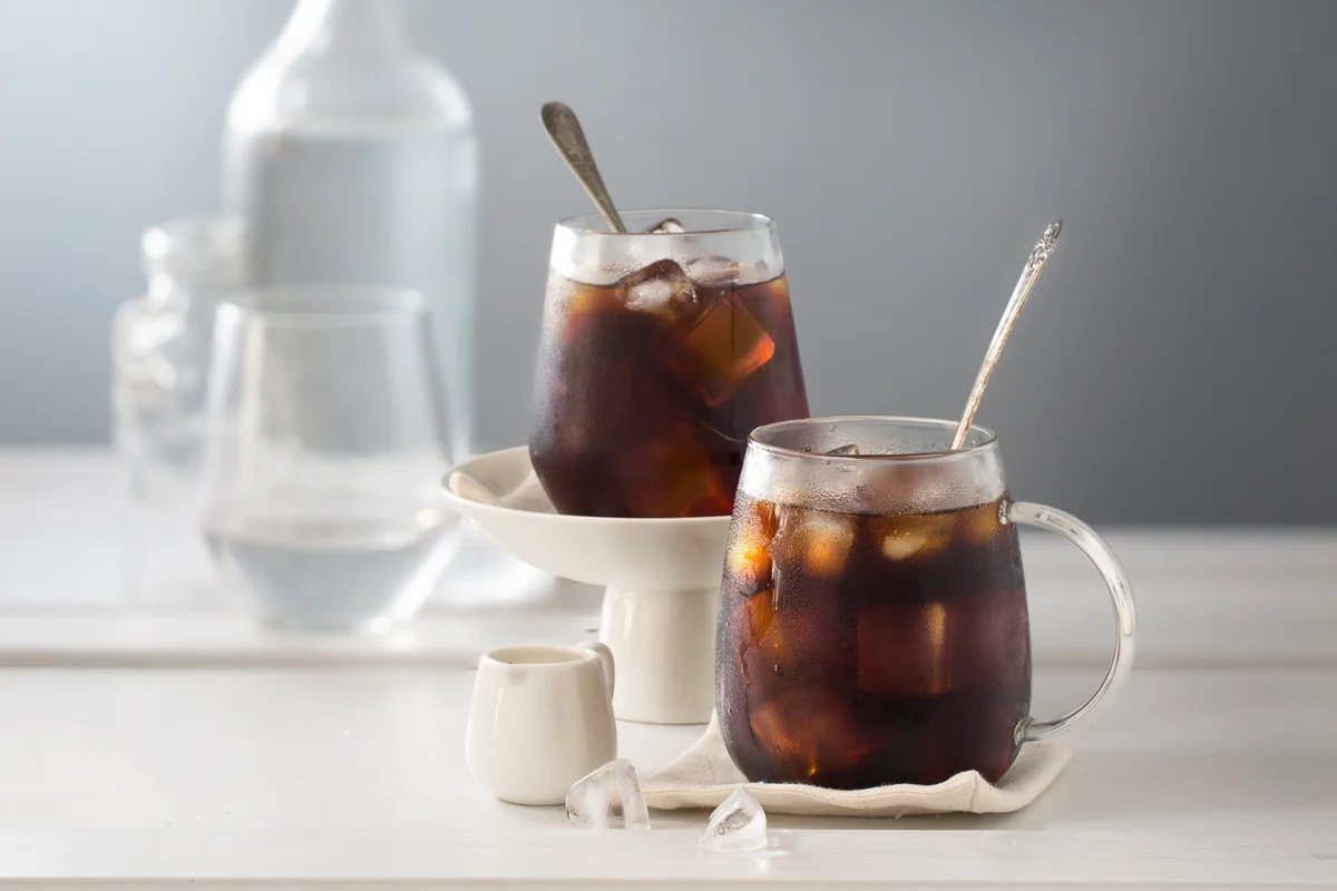 Two cup of iced black coffee