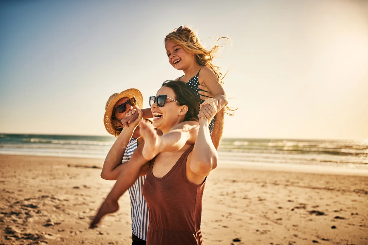 family at the beach
