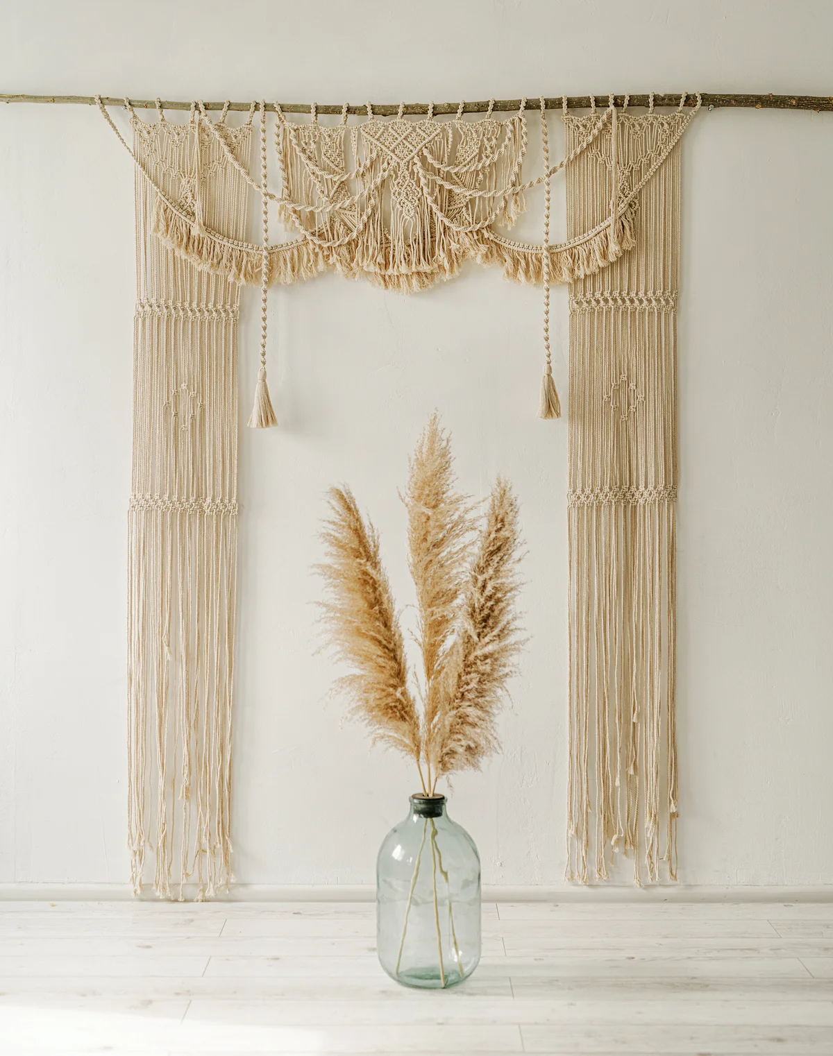 Bohemian wedding arch made from macrame