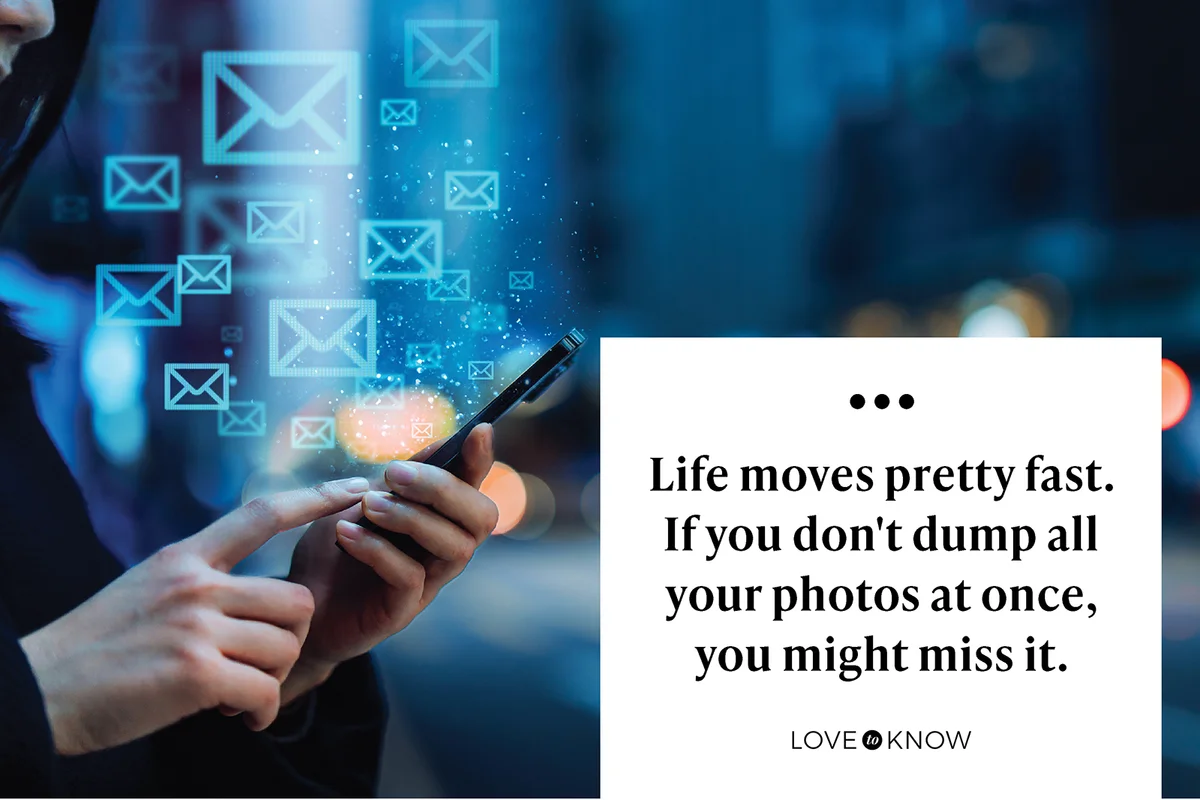 Woman sending email with smartphone