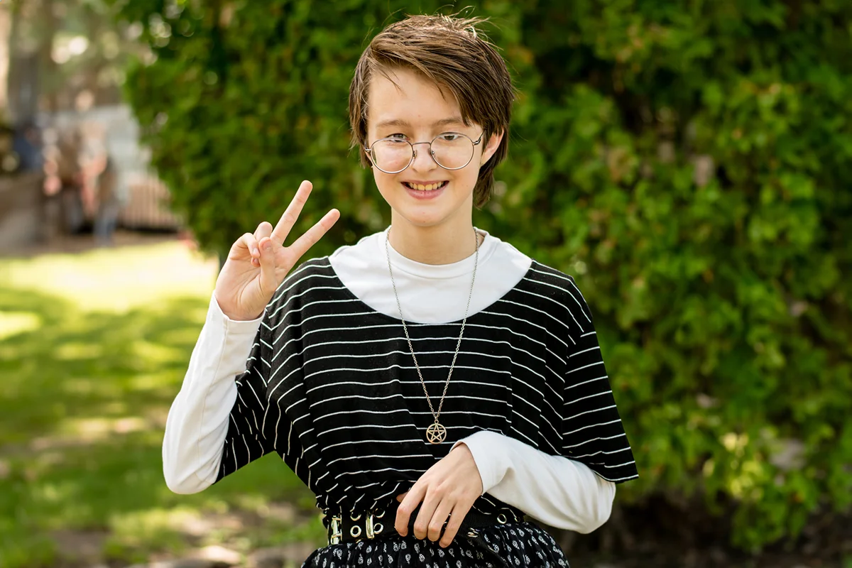 Portrait of non binary kid