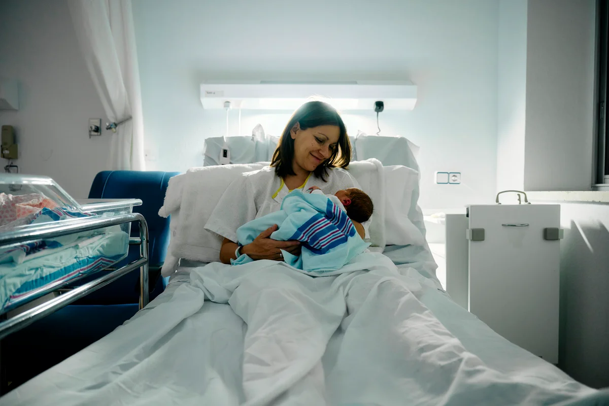 woman and newborn baby