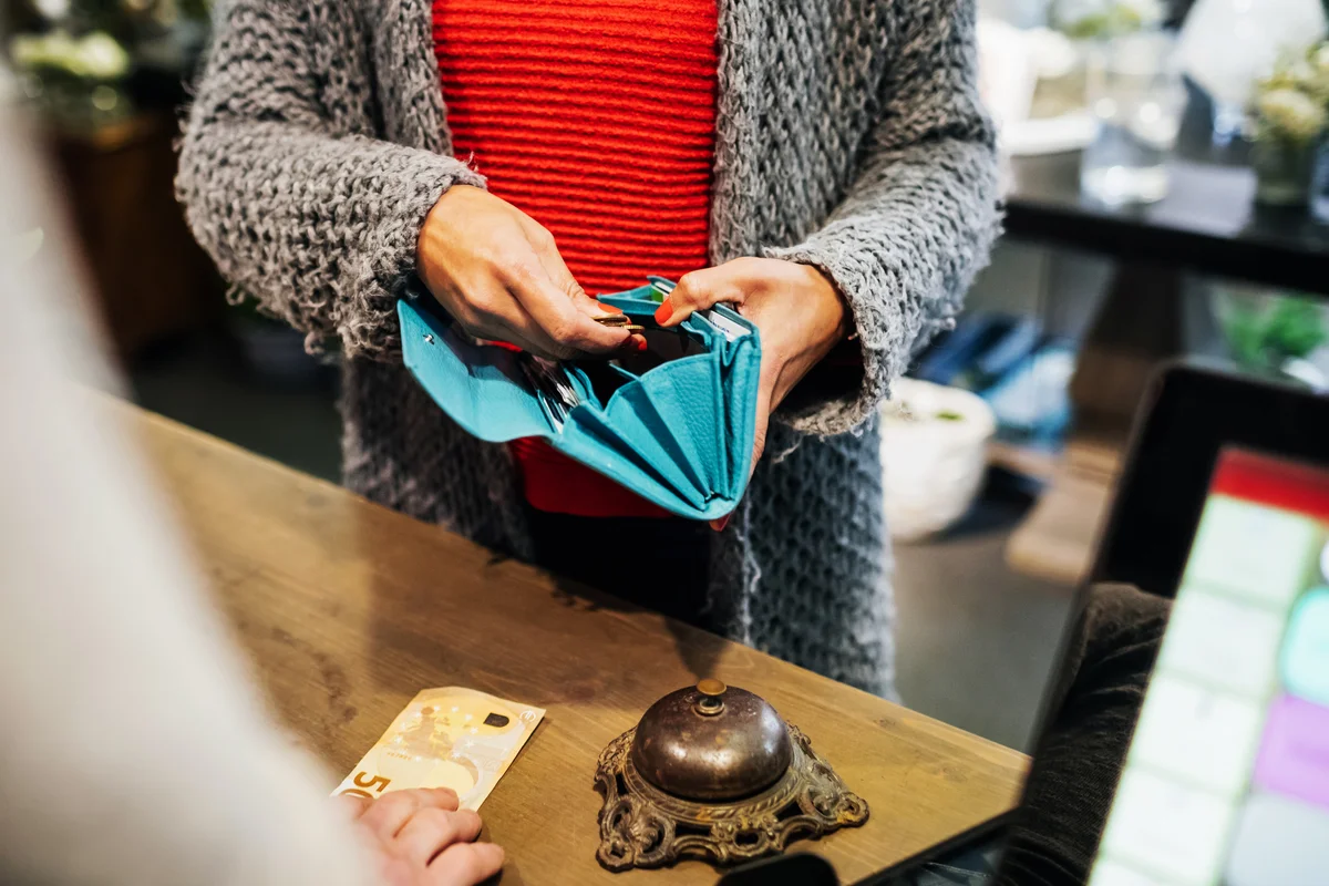 paying with cash