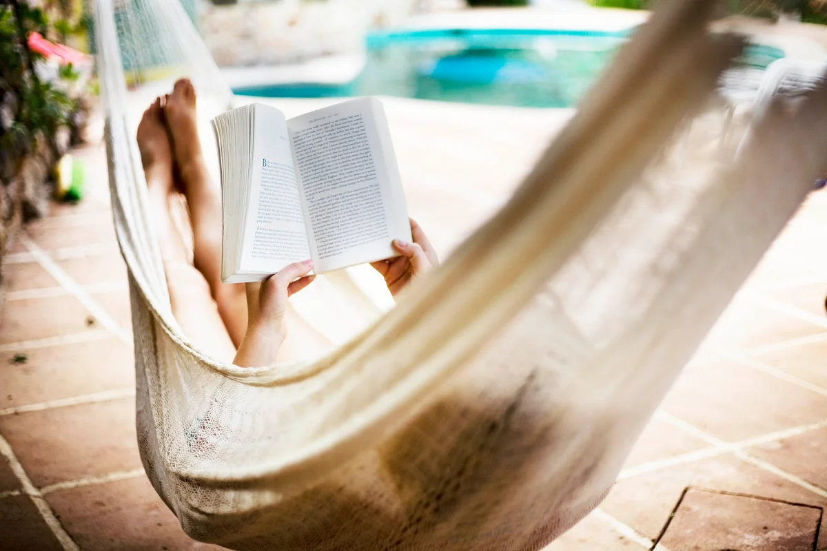 reading in a hammock