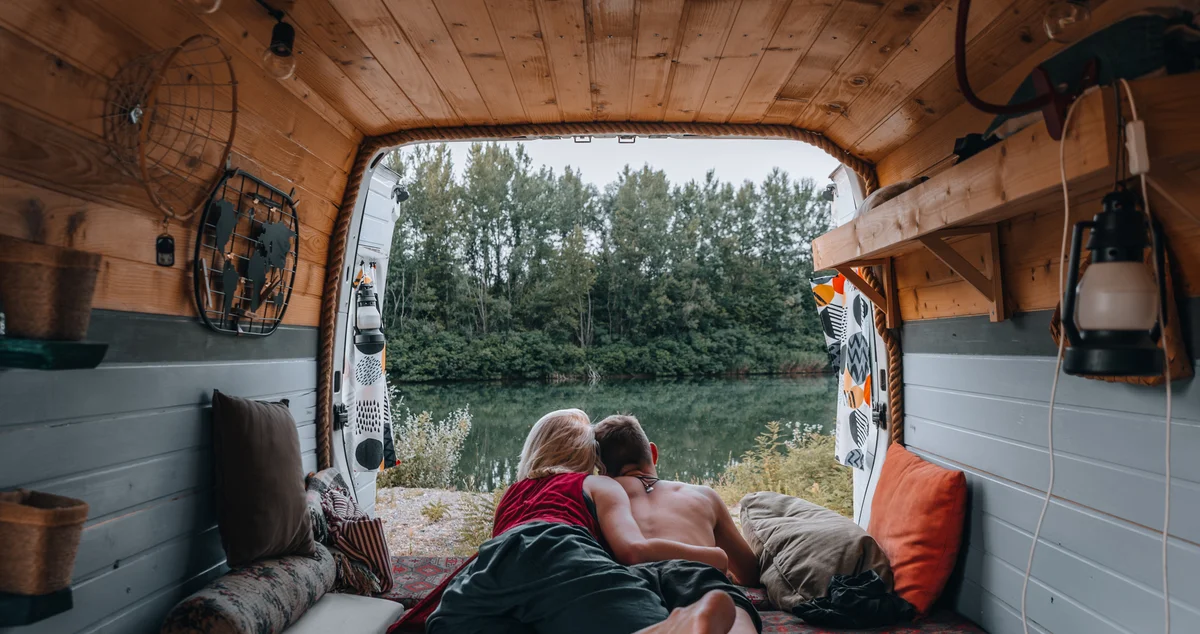 camper by the lake