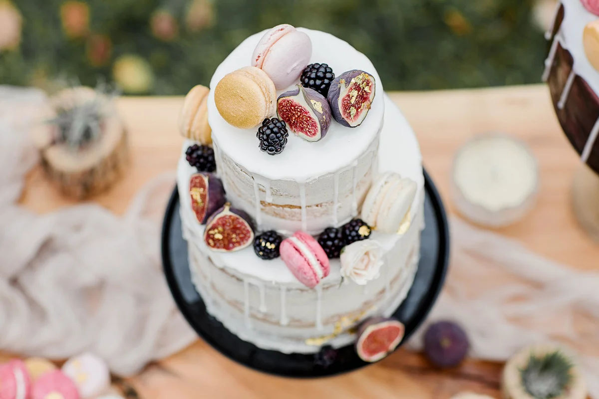 High angle view of cake on table