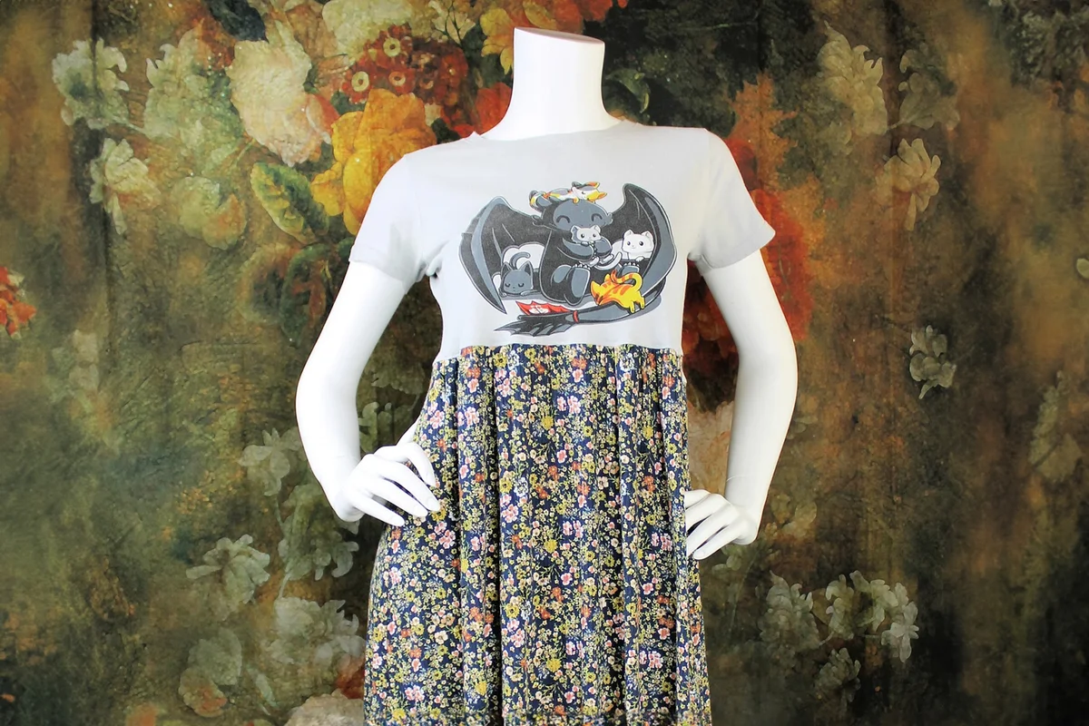 T-Shirt Dress Upcycled Dress Dragons