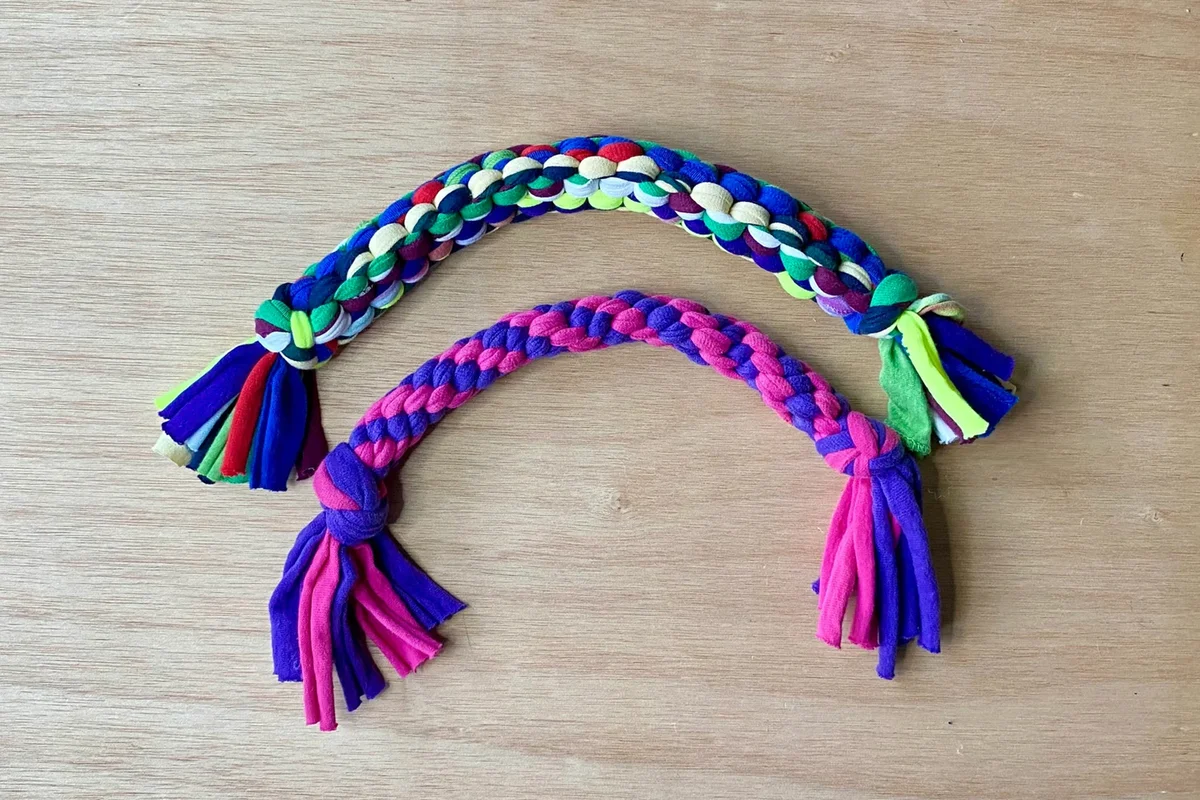 Dog Toys Upcycled T-shirts in Multicolor