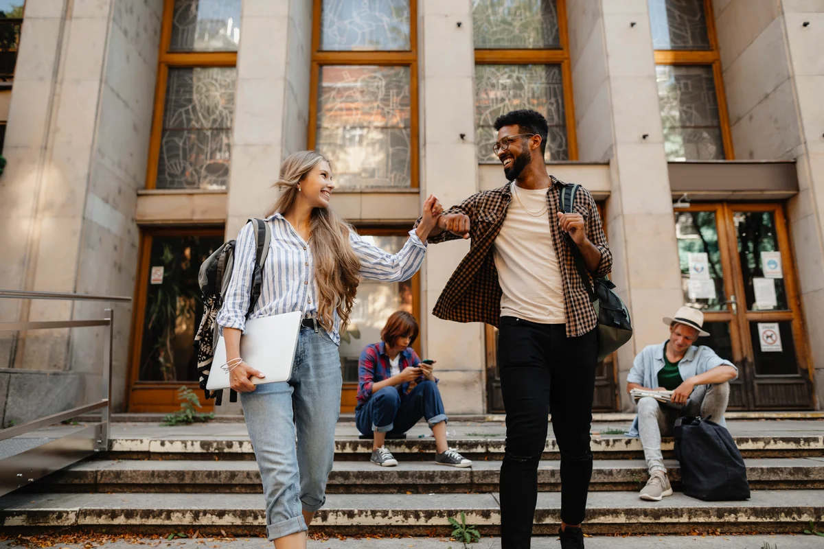college students on campus